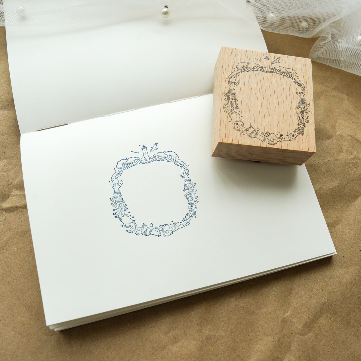Ivy Snow Original Stamp - Ocean Frame
