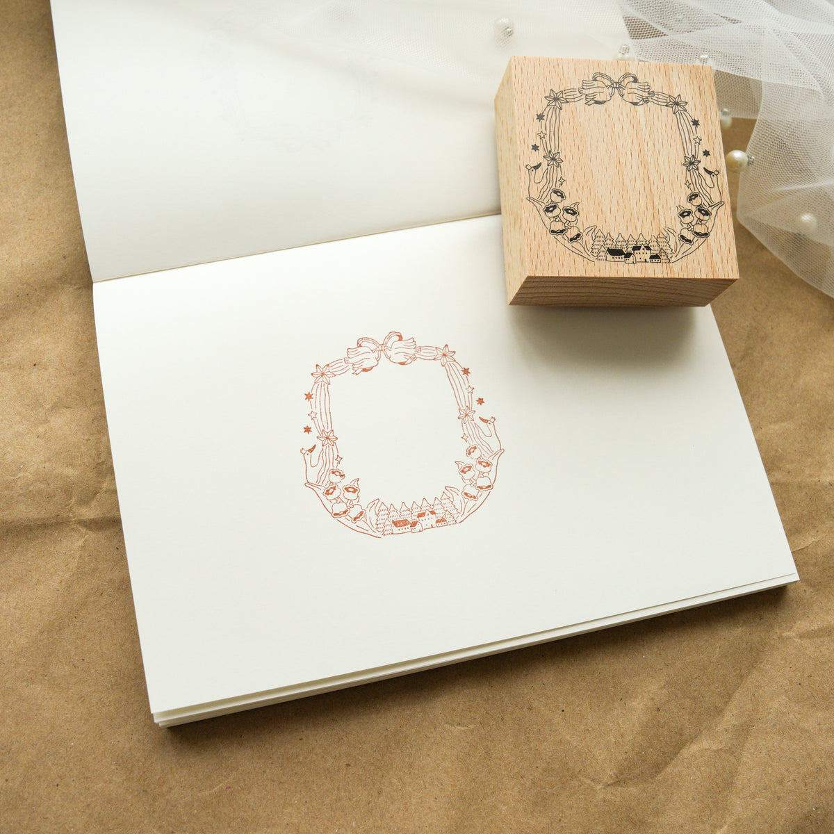 Ivy Snow Original Stamp - Swan Theater Frame