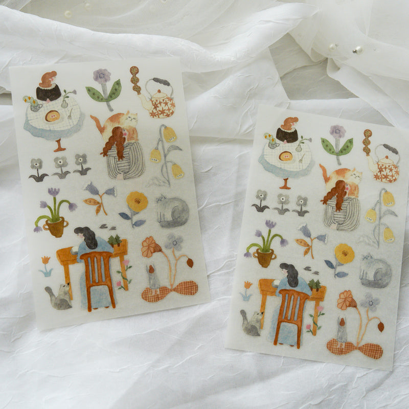 Ivy Snow Transfer Stickers - Indigo