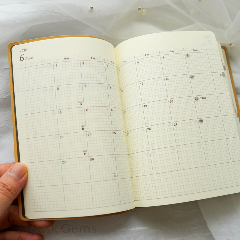 Midori Hibino 2026 Planner - One Day Two Page