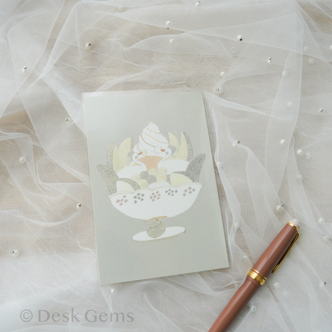 Tobimatsu Shoichiro Postcard - Swan and Desserts