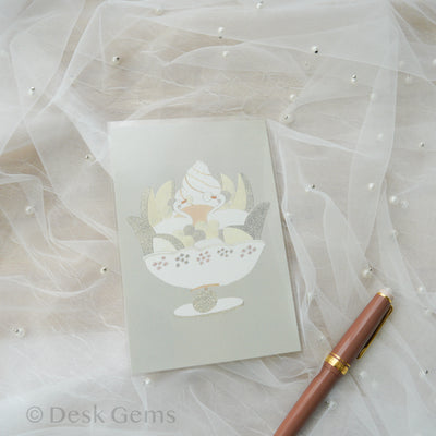 Tobimatsu Shoichiro Postcard - Swan and Desserts