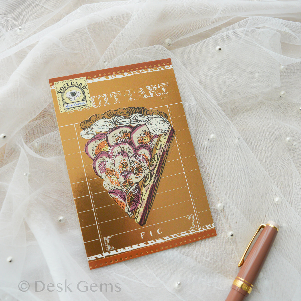 Aya Inoue Foil Postcard - Fruit Tart