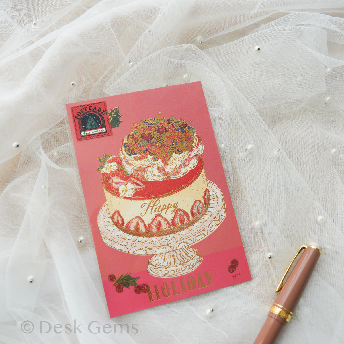 Aya Inoue Holiday Foil Postcard - Happy Holiday