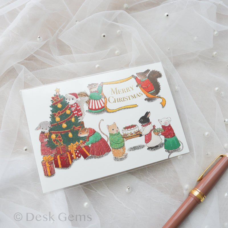 Akane Kotoko Christmas Postcard - Small Animals