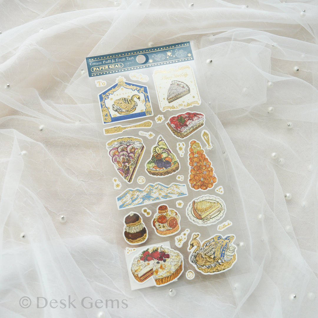 Aya Inoue Original Sticker - Cream Puff and Fruit Tart