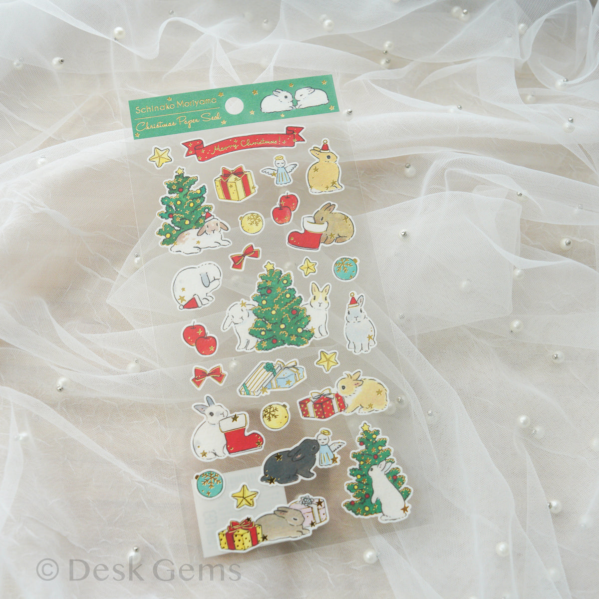 Schinako Moriyama Christmas Sticker - Tree and Gifts