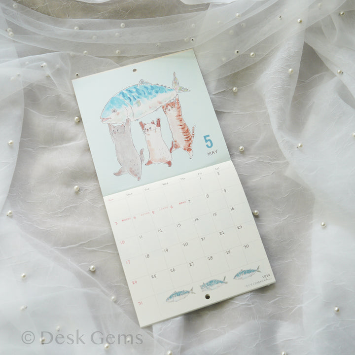 Tocoro Comugi Small Wall Calendar 2026 - Cats