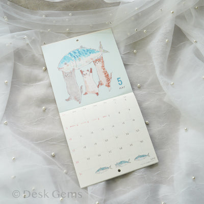 Tocoro Comugi Small Wall Calendar 2026 - Cats