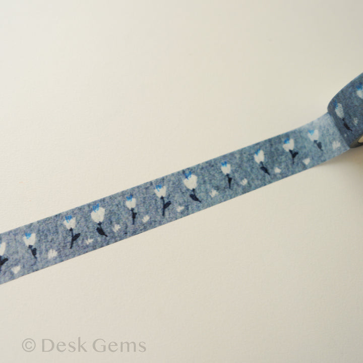 Pion Deco Washi Tape - Blue Flower