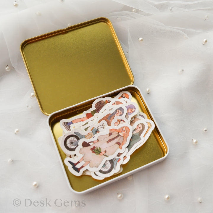 La Dolce Vita Sticker Set with Tin - Girl Marching
