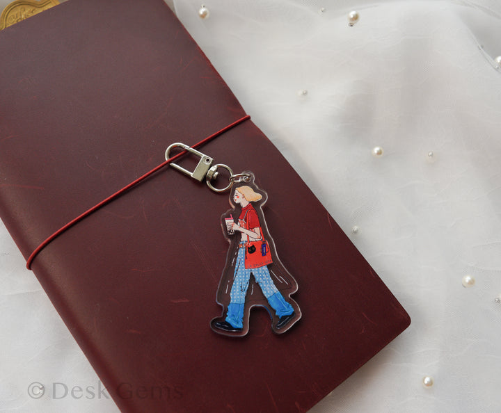 La Dolce Vita Acrylic Charm - Girl with Bubble Tea