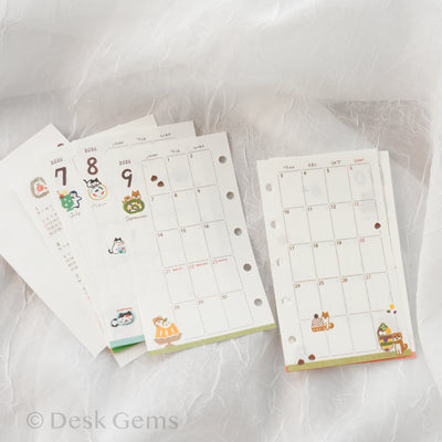 Furukawa Paper Monthly Planner Insert for 2026 - Cute Animals