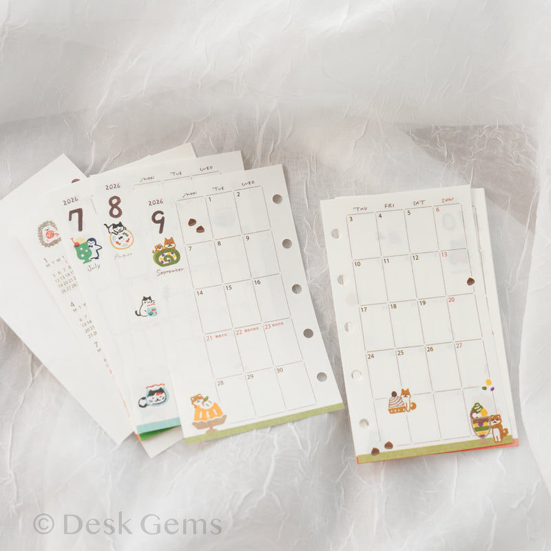 Furukawa Paper Monthly Planner Insert for 2026 - Cute Animals