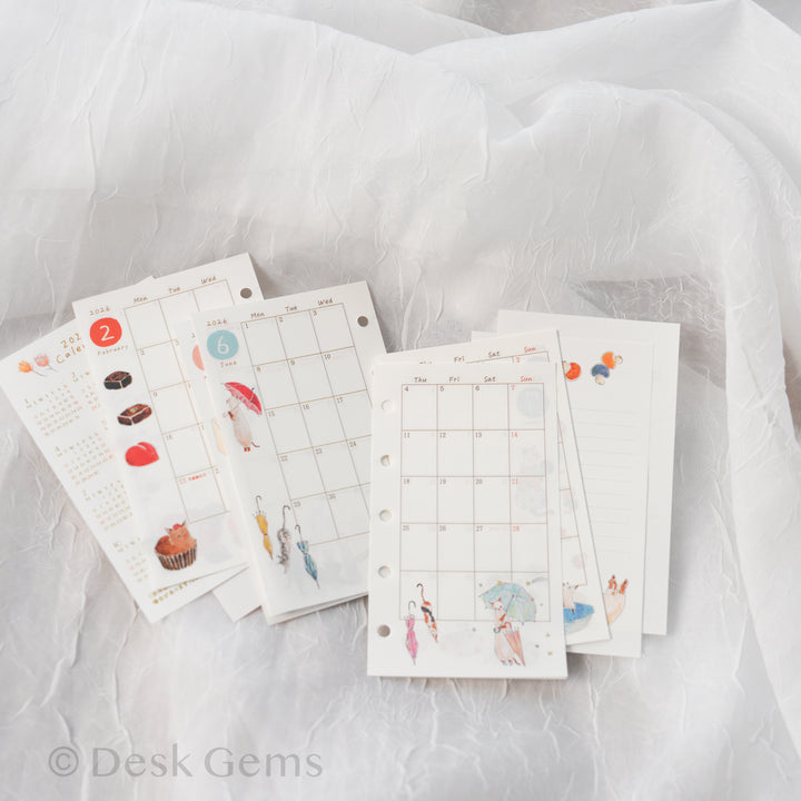 Furukawa Paper Monthly Planner Insert for 2026 - Cats