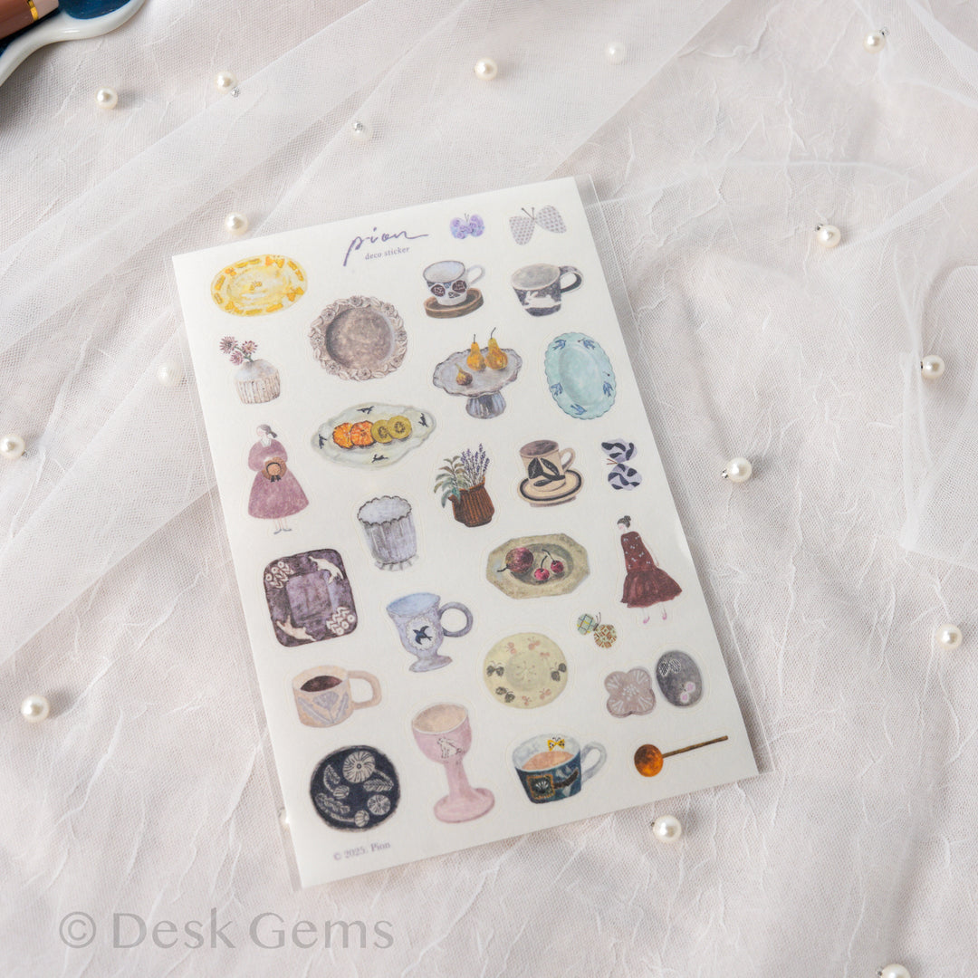 Pion Die-cut Paper Stickers - Pottery