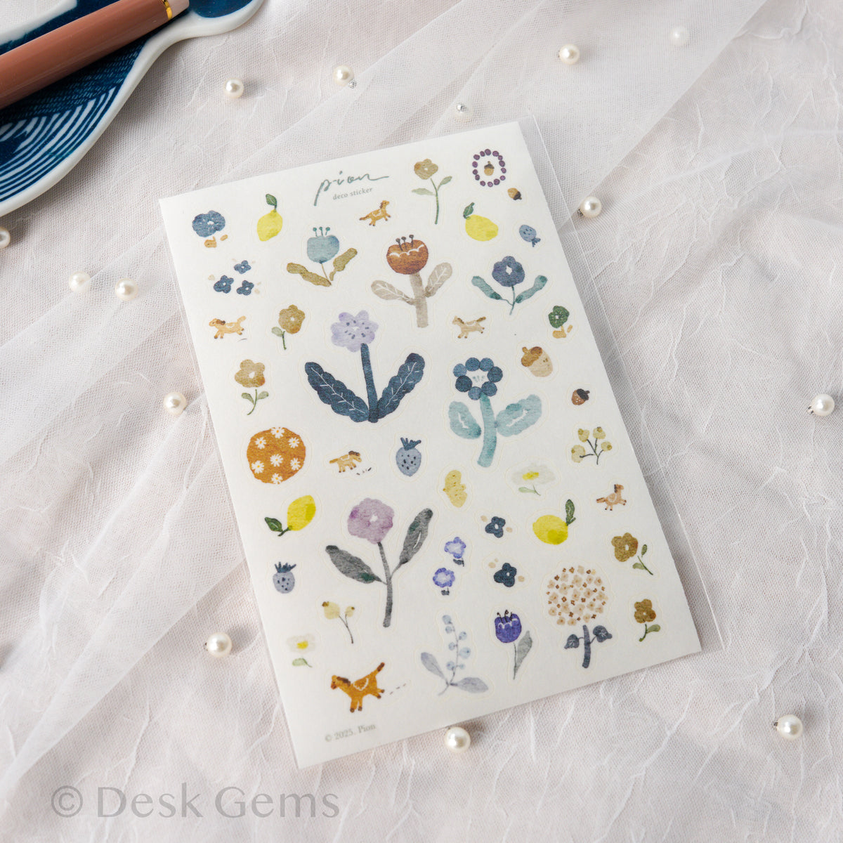 Pion Die-cut Paper Stickers - Horse and Flower