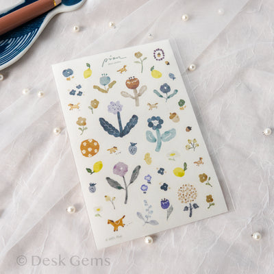 Pion Die-cut Paper Stickers - Horse and Flower