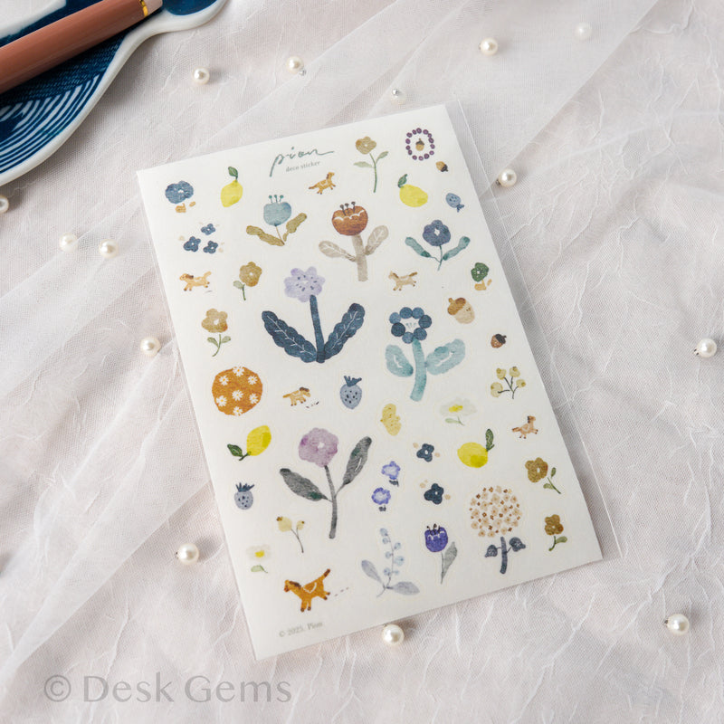 Pion Die-cut Paper Stickers - Horse and Flower