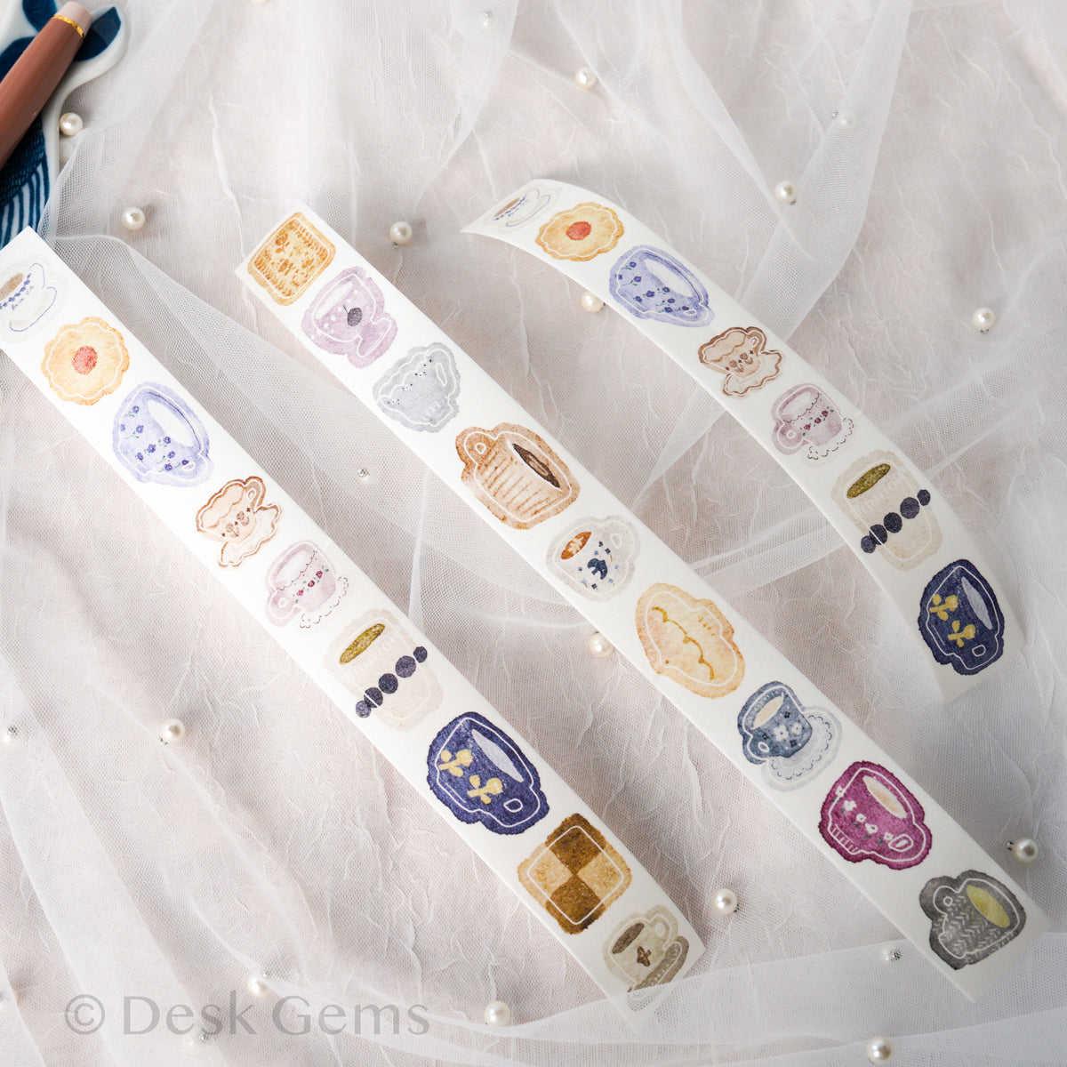 Pion Kiss-cut Washi Tape - Afternoon Tea