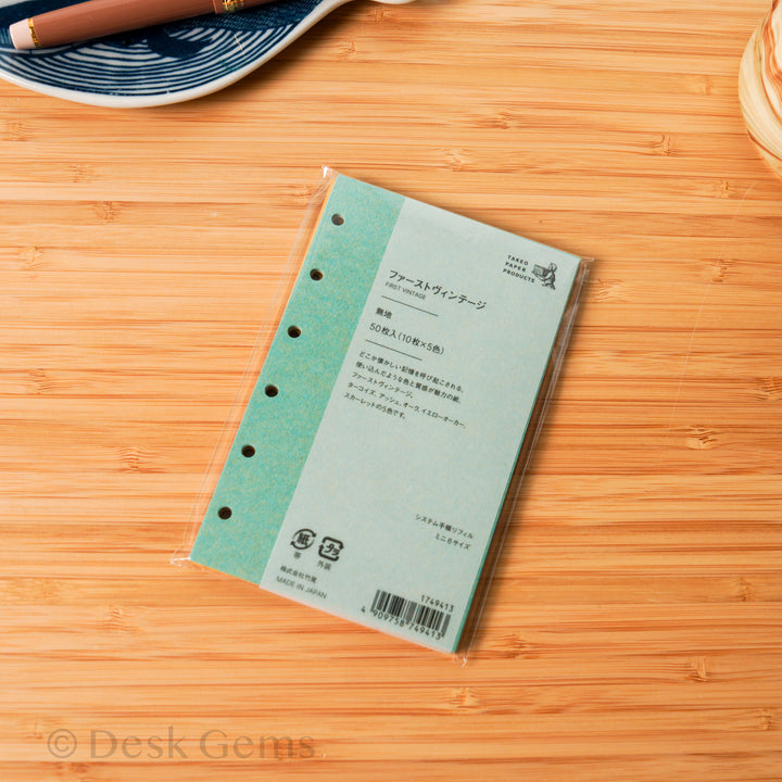 Takeo Paper Products Planner Inserts - First Vintage Paper - Mini 6