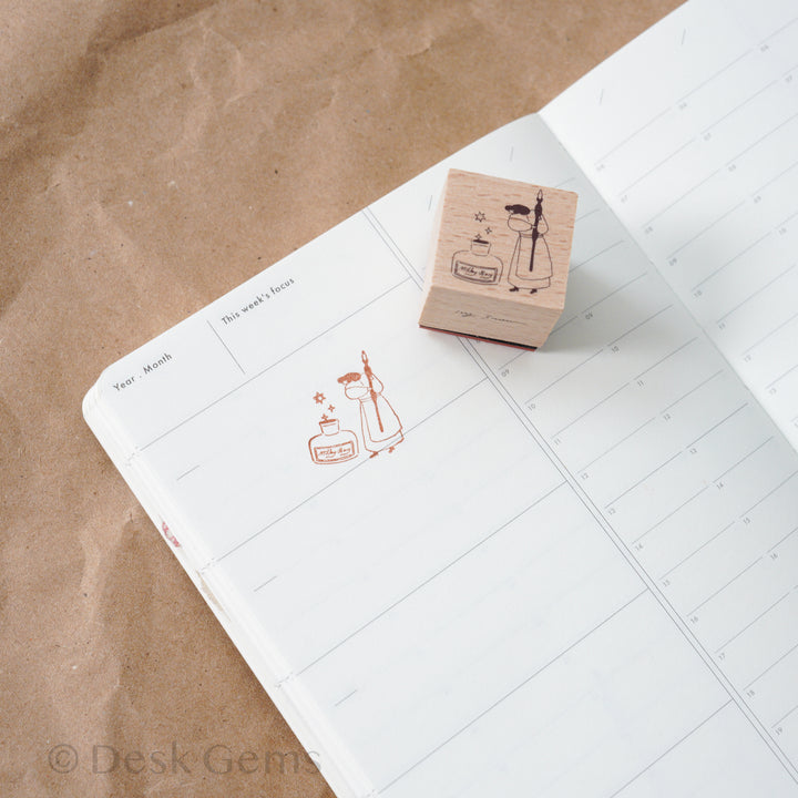 Ivy Snow Original Stamp - On the Desk - Ink and Pen
