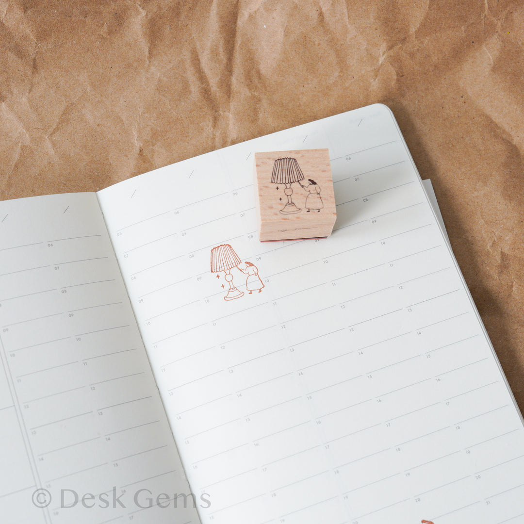 Ivy Snow Original Stamp - On the Desk - Desk Lamp