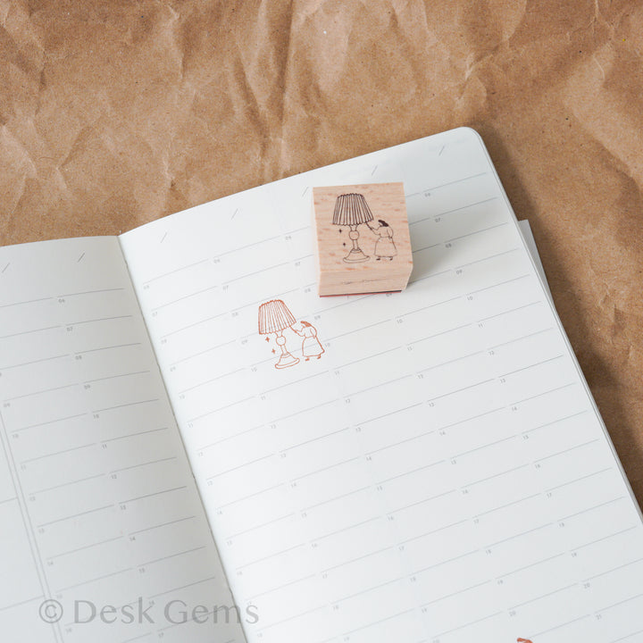 Ivy Snow Original Stamp - On the Desk - Desk Lamp