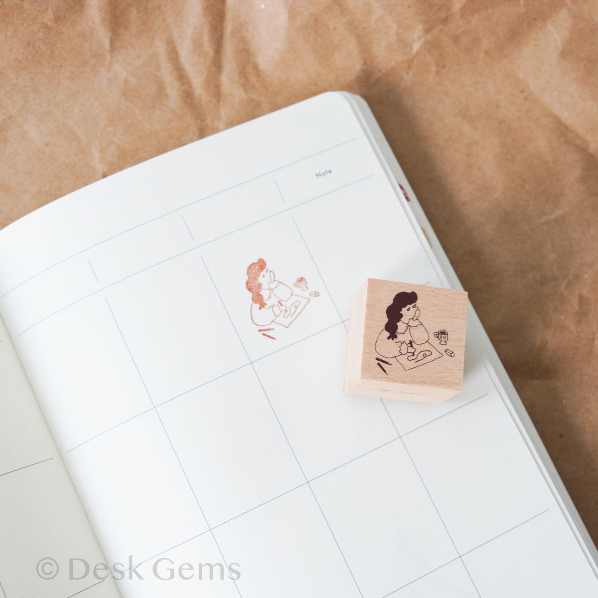 Ivy Snow Original Stamp - On the Desk - Doodle