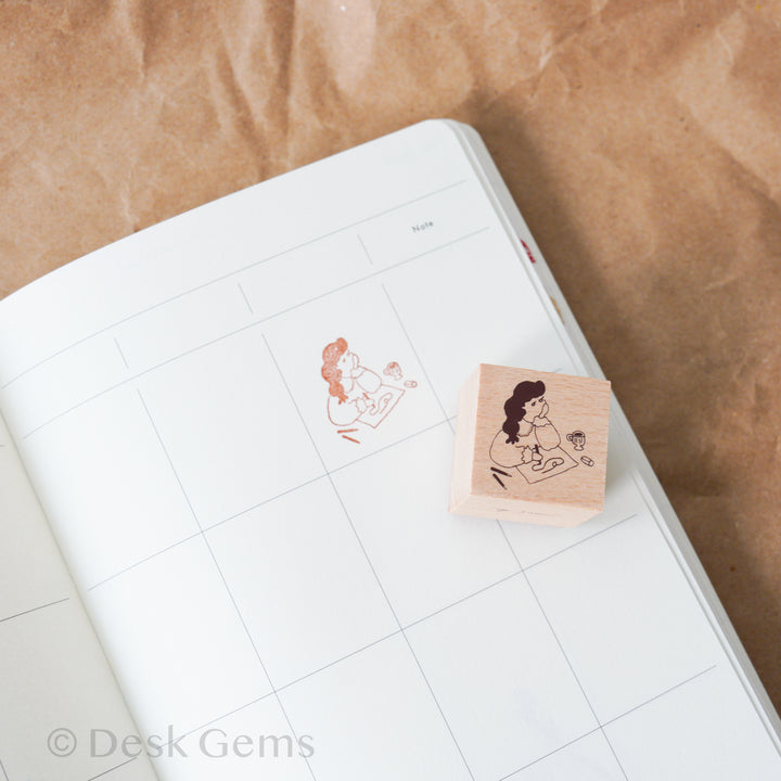 Ivy Snow Original Stamp - On the Desk - Doodle