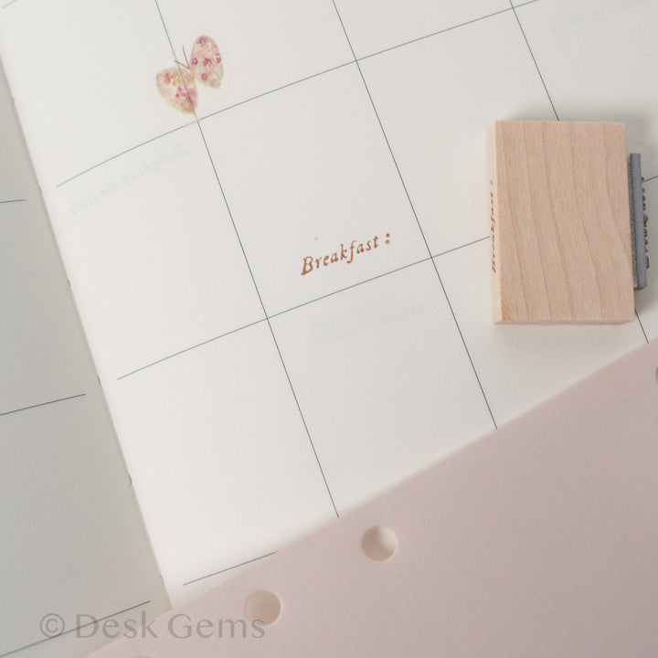 New Phavourite PC 9pt.(5) Tiny Text Rubber Stamp Set - Breakfast