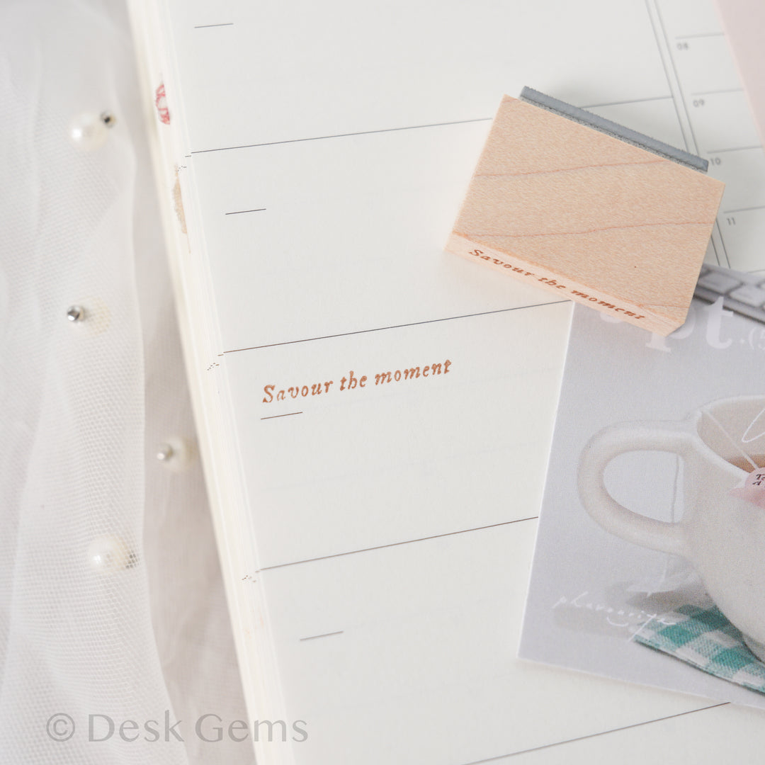 New Phavourite PC 9pt.(5) Tiny Text Rubber Stamp Set - Savour the moment