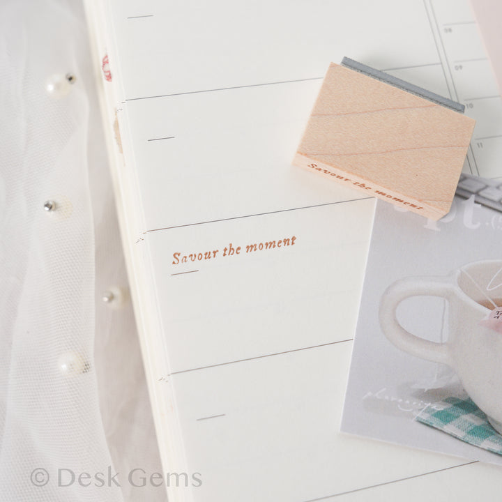 New Phavourite PC 9pt.(5) Tiny Text Rubber Stamp Set - Savour the moment