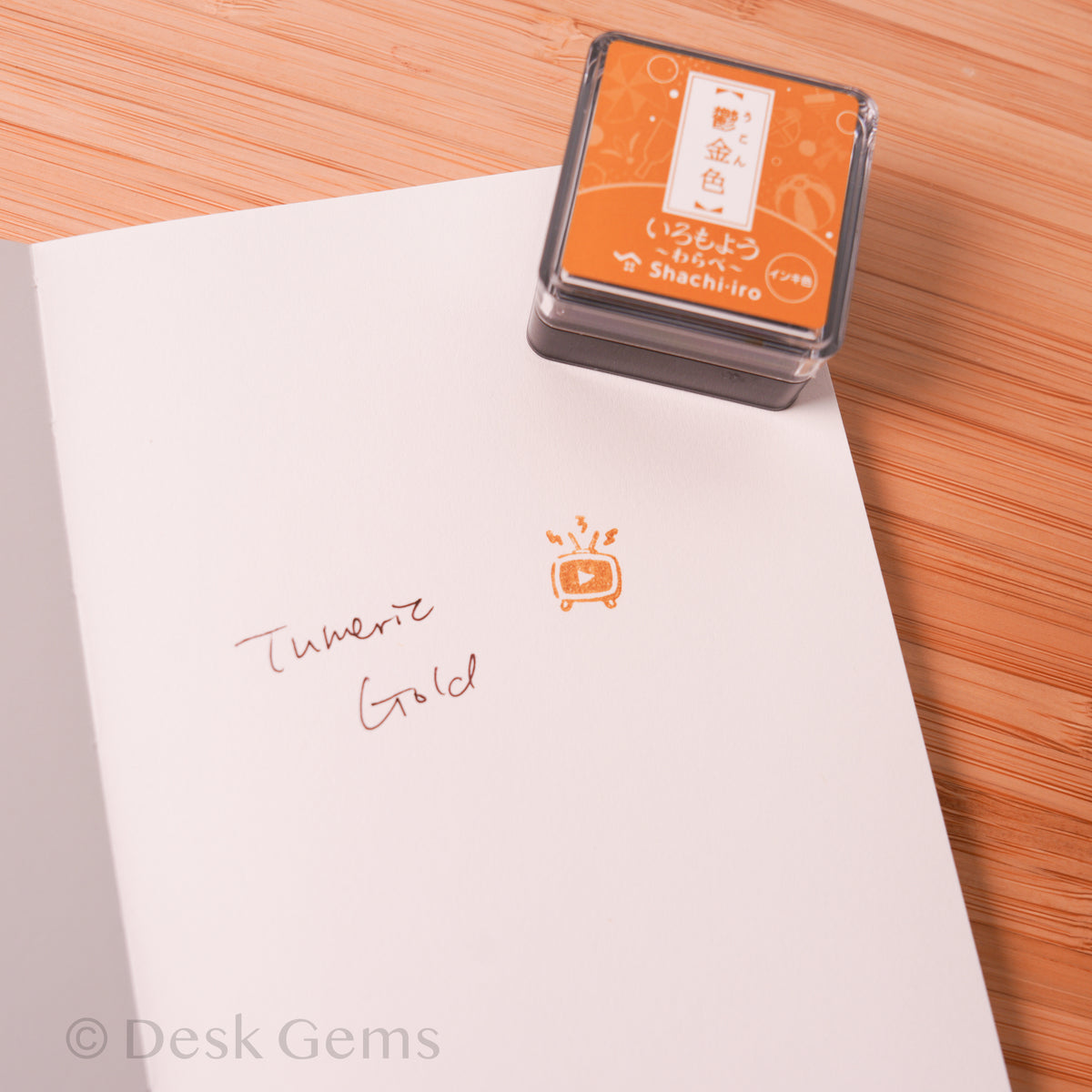 Shachihata Iromoyo Oil-Based Mini Ink Pad (2026 New Colors) - Turmeric Gold