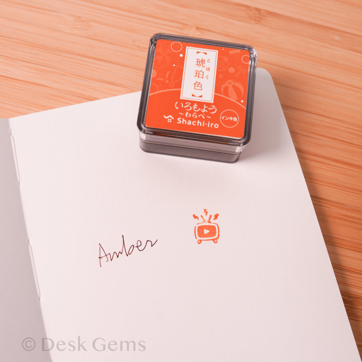 Shachihata Iromoyo Oil-Based Mini Ink Pad (2026 New Colors) - Amber