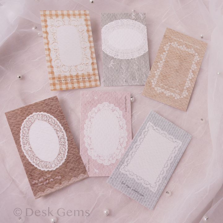 Pion Small Memo Card - Lace Frame