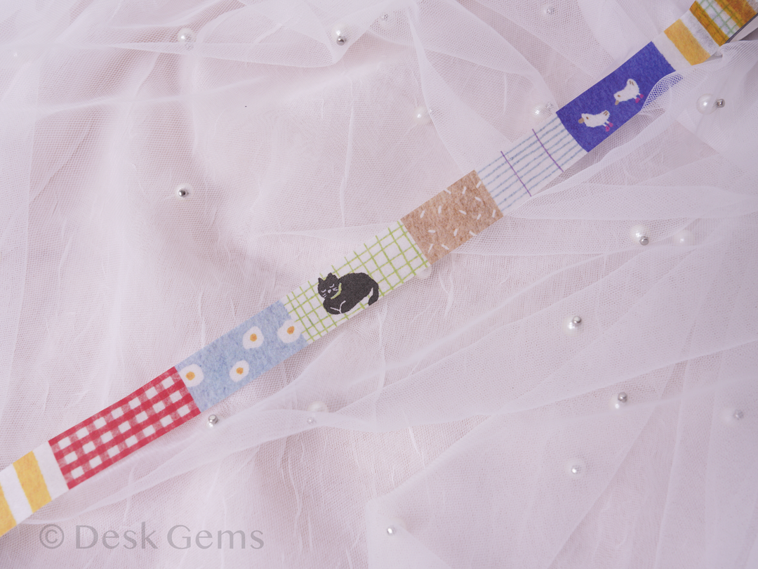 Pion Washi Tape - Cat on the Rug - Green