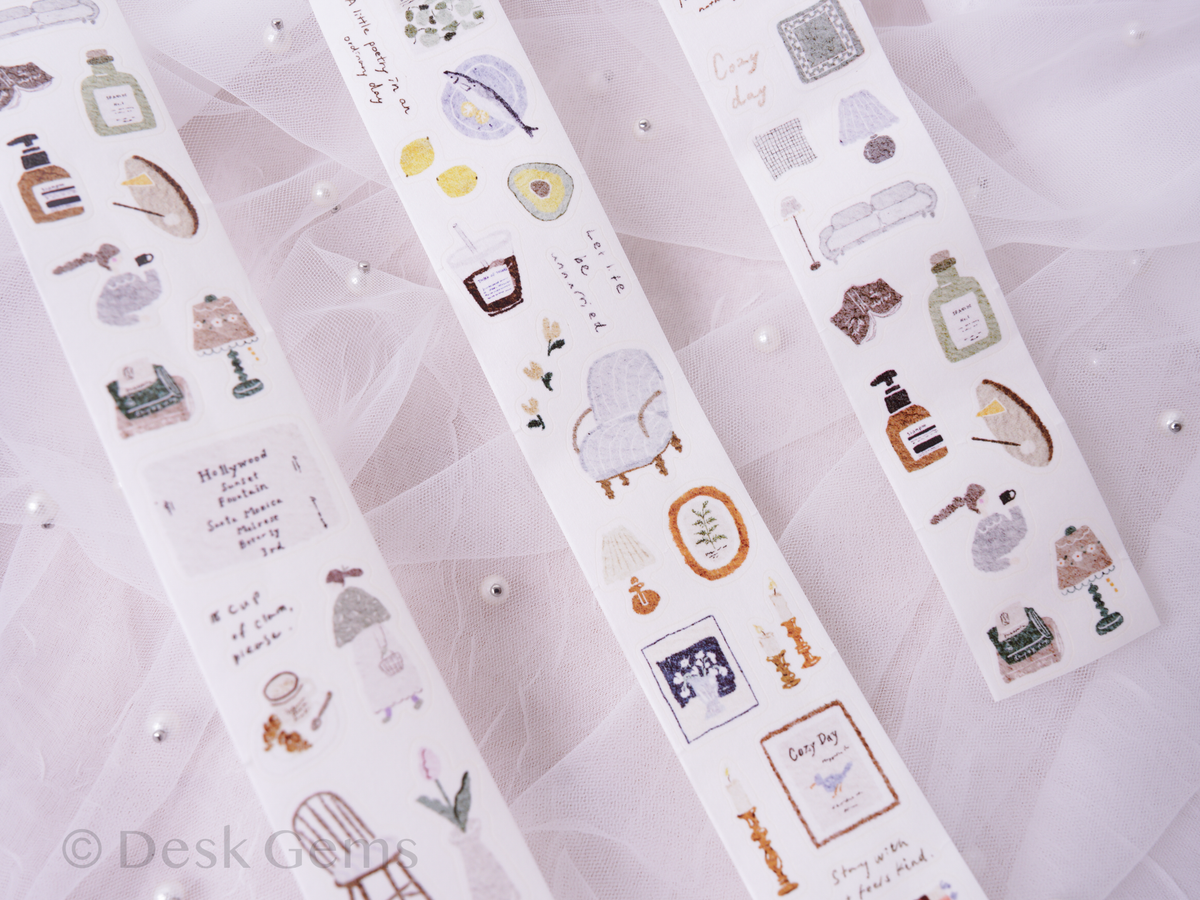Pion Kiss-cut Washi Tape - Cozy Mood
