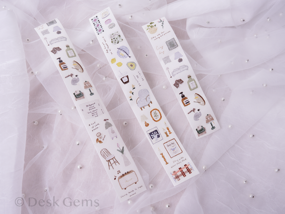 Pion Kiss-cut Washi Tape - Cozy Mood