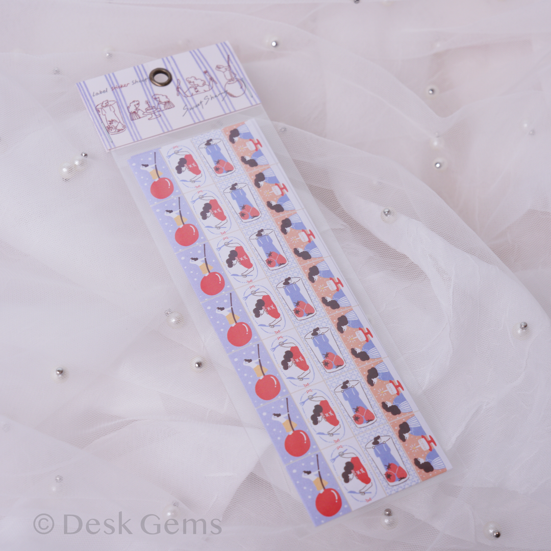 Ivy Snow Label Sticker Sheet - Sweet Sharing