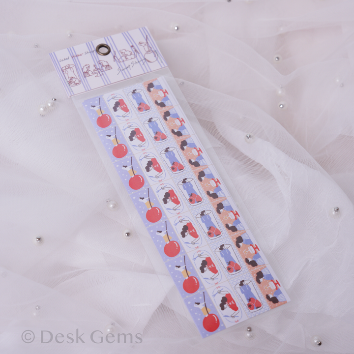 Ivy Snow Label Sticker Sheet - Sweet Sharing