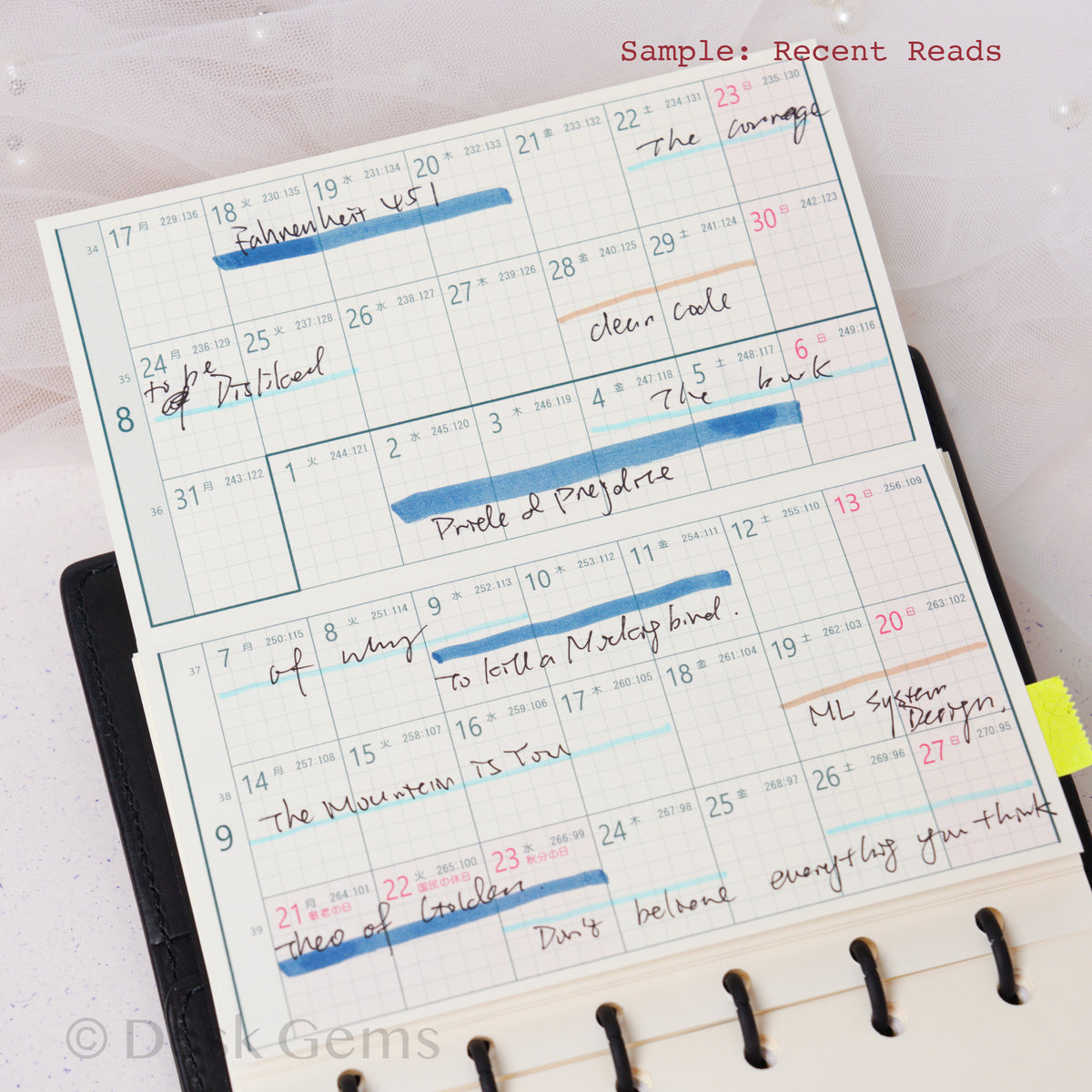 Atabo Accordion Fold Calendar Insert - 2027 - Recent Reads