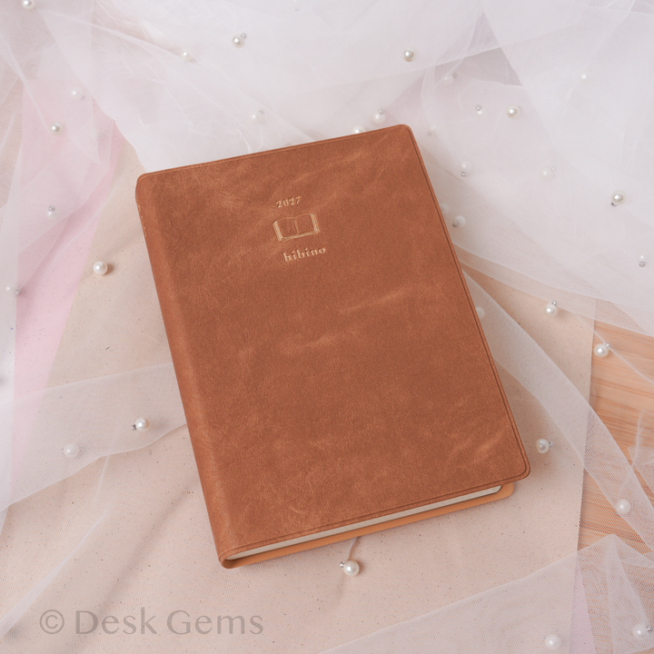 Midori Hibino 2027 Planner - One Day Two Page - Camel