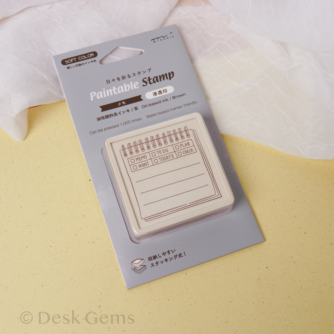 Midori Soft Color Paintable Stamp - Memo