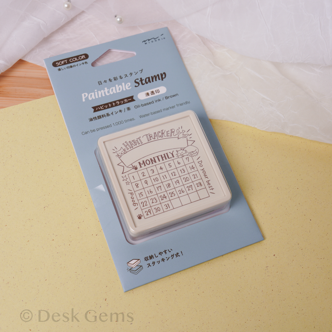 Midori Soft Color Paintable Stamp - Habit Tracker