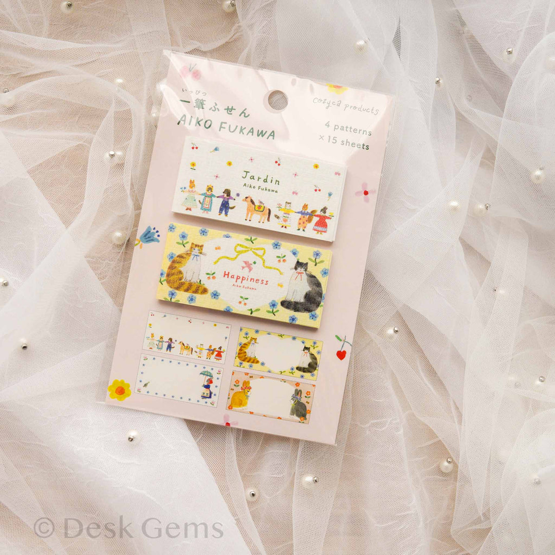 Cozyca x Aiko Fukawa One-Sentence Mini Sticky Notes - Jardin &amp; Happiness
