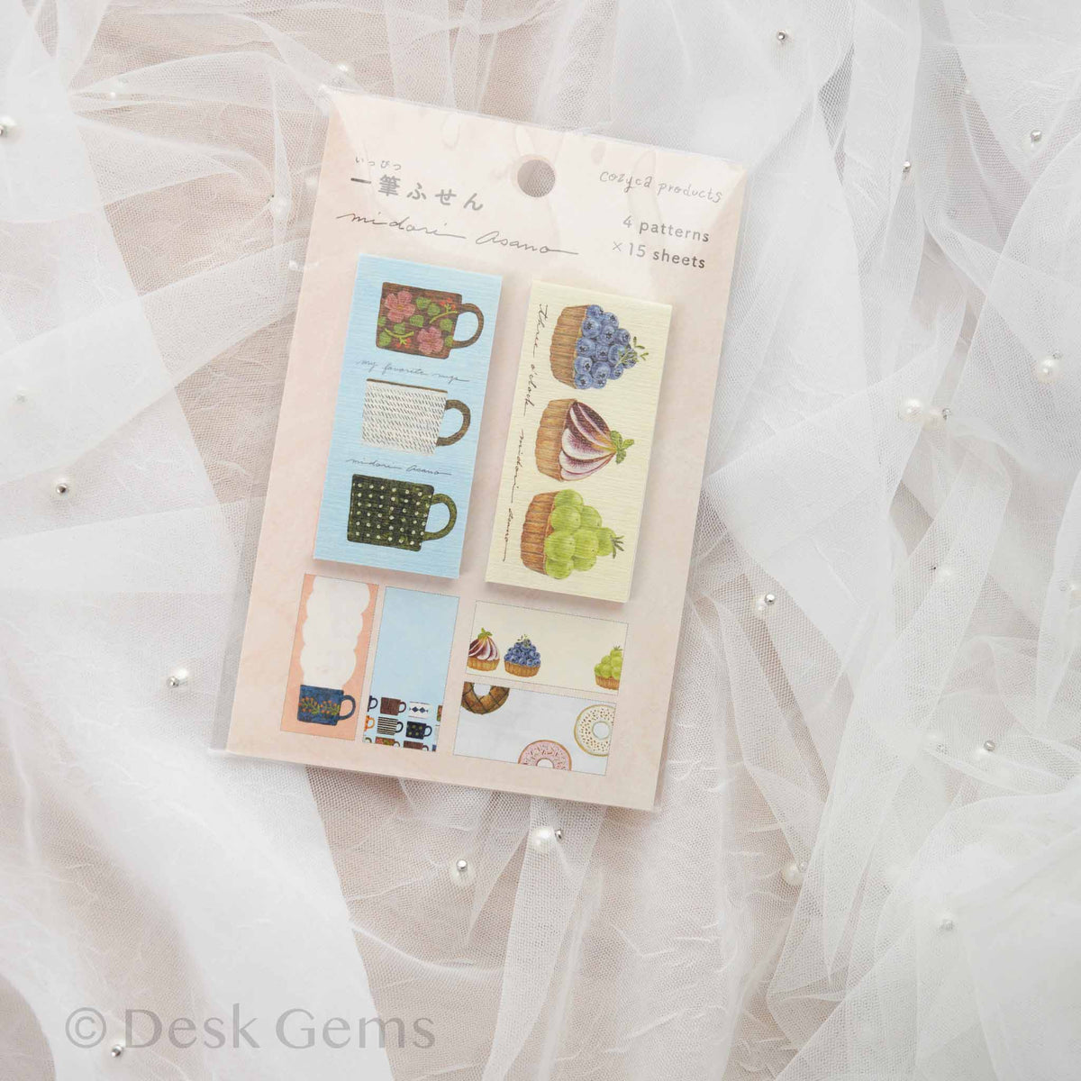 Cozyca x Midori Asano One-Sentence Mini Sticky Notes - My Favorite Mugs &amp; Three O&