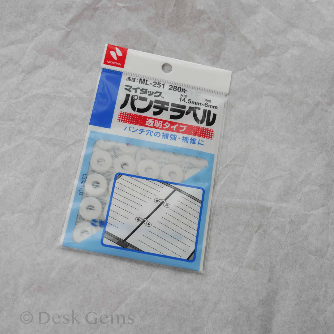 Nichiban Transparent Reinforcement Rings – Binder Hole Protectors