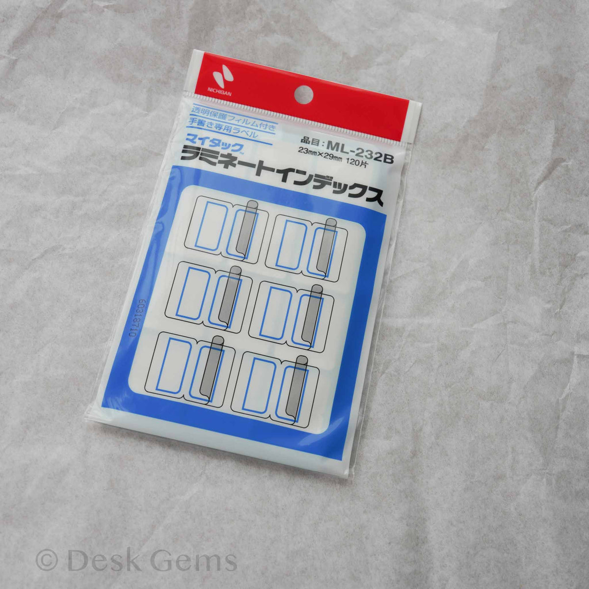 Laminated White Index Tabs - Blue Frame (Medium)