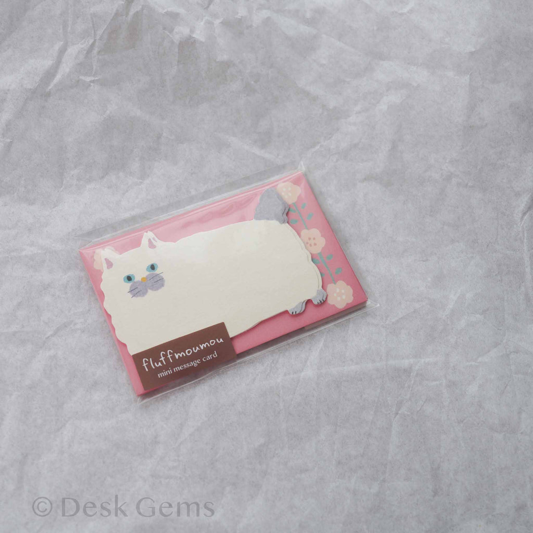 Fluff Mou Mou Mini Message Card Set - Cats - Pink